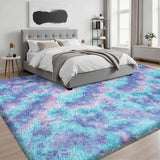 9x12 Area Rug Living Room Bedroom Fluffy Plush Shag Carpet Rainbow