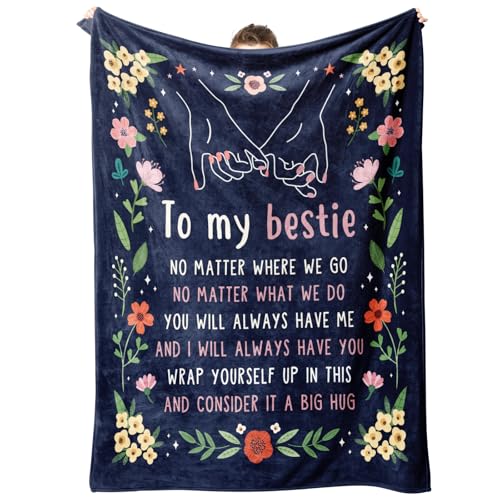 GiltGlimmer Friendship Gifts for Women, Best Friend Birthday Gifts for Women, Best Friend Blanket Gift, to My Bestie Throw Blanket for Christmas 60" x 50"