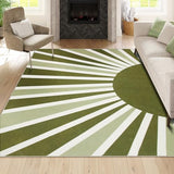 Lahome Green Boho Rainbow Sun Area Rug 5x7 for Nursery