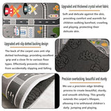 Car Rug Play Mat Road Rug,Kids Carpet Playmat Rugs City Life Great for Playing with Cars and Toys,Children Educational Race Track Rugs with Non-Slip Rubber Backing for Playroom Bedroom Classroom