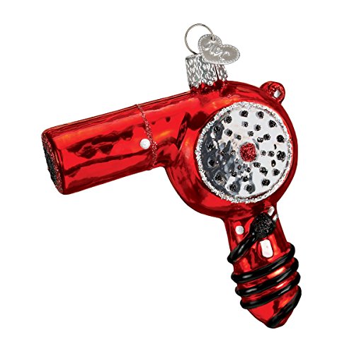 Old World Christmas Blow-Dryer Glass Blown Ornament for Christmas Tree, Handcrafted Holiday Decoration, Beauty Collection