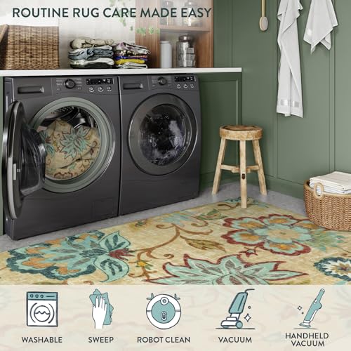 Lahome Floral Living Room Rug - 3x5 Area Rugs for Bedroom Entryway Rug