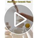 Steviieden Ceramic Vases Set 2, Modern Home Decor,Off White Round Vases,Modern Dried Flower Vases, Boho Home Decor for Centerpieces Wedding Dinner Table Party Living Room Office Bedroom