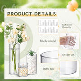 Nuogo Plastic Cylinder Vases Tall Plastic Flower Vases for Centerpieces Flower Holder for Home Wedding Office Party Formal Dinners Decorations(4''/6''/8'', Modern, 12 Pcs)