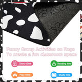 5 x 7.6 ft Large Classroom Rug Composition Notebook Carpets Soft Fluffy Pastel Play Carpet Educational Area Rug Back to School Non-Slip Learning Floor Mat Washable for Nursery Playroom Reading Corner