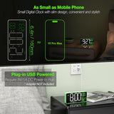 KOSUMOSU Digital Clock for Bedroom, 6.7in Desk Clock, Auto Dimming, Room Temperature, Day of The Week, Date, Seconds, Clocks for Living Room, Alarm Clocks for Bedrooms