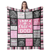 CUJUYO Christian Gifts for Women Blanket 60"x50" - I Am a Child of God Blankets - Inspirational Religious Birthday Catholic Spiritual & Baptism Confirmation Gifts for Girls