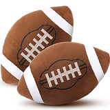 HyDren 2 Pcs Football Plush Pillows - 12" Soft Fluffy Football Pillows Stuffed Footballs Throw Pillow Sports Ball Throw Pillow for Kids Boys Girls Bedroom Nursery Room Decoration Birthday Party Gift
