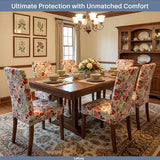 Chair Covers for Dining Chairs Set of 4, Stretchy Soft Parson Chair Covers Removable Washable Kitchen Dining Room Chair Slipcovers with Elastic for Universal Fit (Bloom Splendor)