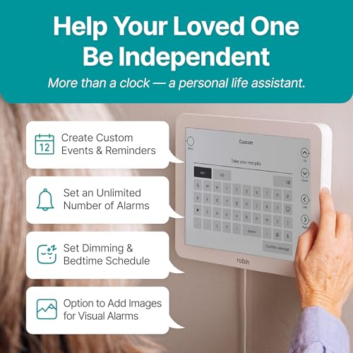 Robin Day Clock 2026 for Seniors, 12" Large Digital Calendar Dementia Clock with Talking Function, Alarms, Easy-to-Read Display for Elderly, Day Date Time, Medication Reminder, DST, White