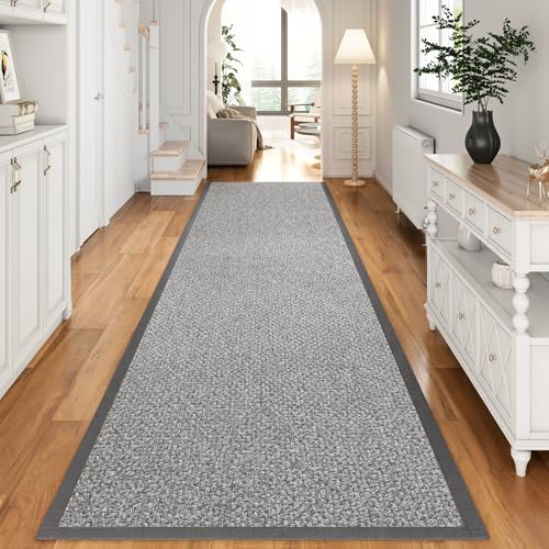 Hallway Runner Rug Non Slip Kitchen Runner Entryway Mat Grey 2x8 ft