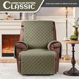 KinCam 100% Waterproof Recliner Loveseat Cover with Console X1, Recliner Couch Covers X1, Recliner Chair Covers X1(Gray Green)