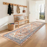 Washable 3x8 Hallway Runner Rug, Oriental Indoor Soft Non-Slip Carpet for Kitchen Bathroom Entryway Thin Stain Resistant Floor Mat for Living Room Bedroom Laundry