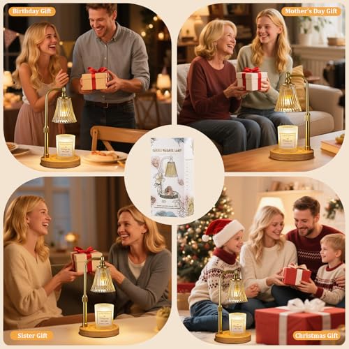 Candle Warmer Lamp with Timer Dimmable,Birthday Gifts for Women Mom Sister,Adjustable Height Wax Melt Warmer for Jar Candles,House Warming Gifts New Home,Ideal for Office,Dorm,Bedroom Home Decor