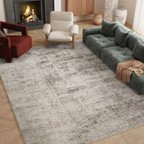 8x10 Vintage Beige Washable Area Rug for Living Room, Low Pile