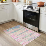 KOZYFLY Abstract Rugs for Entryway 2x3 Small Area Rug Multi-Pink