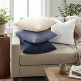 Mecatny Corduroy Decorative Throw Pillow Covers 12x20 Set of 2 Deep Blue