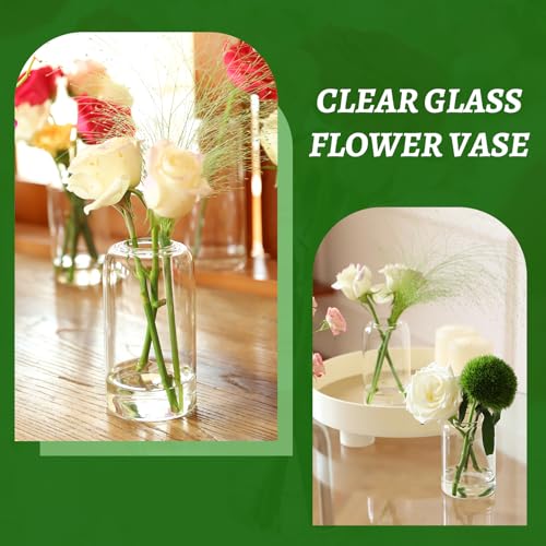 Glass Bud Vases Set of 24, Clear Flower Vase for Centerpieces, Small Vases for Flowers, Decor Centerpiece for Bathroom, Decorative Vases for House Warming