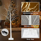 Aurelema 6 Pcs Lighted Birch Tree 8 Modes Christmas Artificial LED Lights Birch Tree for Indoor and Outdoor Home Decor Thanksgiving Christmas Holiday Decoration (4ft 5ft 6ft,Warm White)