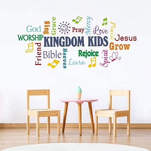 TOARTi Colorful Inspirational Quote Wall Decal Blble Verse Kingdom Kids Stickers Positive Prayer Sticker for Classroom Kids Sunday School Decoration Christian Daycare Wall Sticker