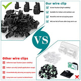 Outdoor String Lights Clips, Weatherproof Cable Hanger Hooks for Hanging Fairy Lights, Holiday Decor - Black, 50 Pack