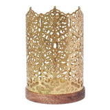 Hosley Metal Diamond Cut Design Candle Holder 7.5 Inch High, Gold Perfect for Home Decor, Lighting, Wedding, Parties, Gifting