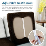 Couch Cushion Covers Leather-Look 3PC Stretch Sofa Seat Slipcover Sets for Living Room Individual Sofa Cushion Cover Couch Seat Protectors, Pet-Friendly, Non-Slip, Easy Fit - Coffee