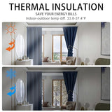 JIUZHEN Blackout Curtains for Bedroom– Thermal Insulated,Noise Reducing Room Darkening Drapes for Living Room, Rod Pocket Curtains with Tiebacks, Set of 2 Panels, 42 x 63 Inch Length, Navy Blue