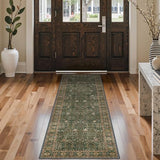 GENIMO 2x7 Non Slip Runner Rug, Washable Lightweight Hallway Dark Green