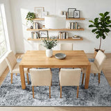 5x6 Machine Washable Area Rug：Non Slip Stain Resistant Low Pile Carpet - Soft Warm Comfortable Accent Rugs for Living Room Bedroom Entryway Dining Room Farmhouse Decor Black Grey