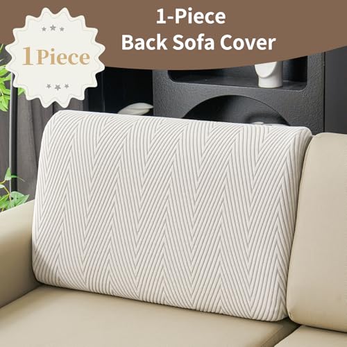 Couch Cushion Covers for Sectional Sofa, Wear Resistant Stretch Sofa Slipcovers for Sofa Universal Cushion Protector Washable Elastic Thick Seat Cover for Pets (Light Gray, 1 Back Cover)