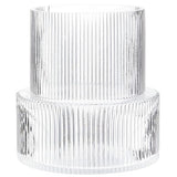 Ribbed Glass Vase, Flower Vase, Fluted Clear Vases for Flowers, Modern Vases for Living Room, Dining Table, Entryway, Shelf, Wedding, Office, Coffee Table, Birthday, 7.5 Inches