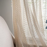 Sutuo Home Beige Boho Lace Sheer Curtains 84 inches Long,Crochet Macrame Semi-Sheer Bohemian Drape with Tassels, Cream Farmhouse Window Curtains for Living Room & Bedroom, 1 Panel 59" W,Rod Pocket