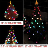 117Pcs Ceramic Christmas Tree Red Cardinal Bird Replacement Lights Bulbs and 1 Angel/3Stars Topper Ornament for Ceramic Tree Décor - Medium Plastic Pegs.
