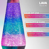 Lava® Lamp - 14.5" Polar Glimmer - The Original Motion Light - Silver Glitter, Multicolor Base and Globe - Item #2048 (Amazon Exclusive)