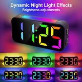 Topski Loud Alarm Clocks for Bedrooms Heavy Sleepers, Plug-in Digital Bedside Clock with RGB Night Light, Large Display, Dual Alarm, Snooze, Dimmable, 3 Volumes