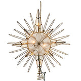 Kurt Adler 10 Light Gold Glitter Capiz Bethlehem Star Treetop, 14"