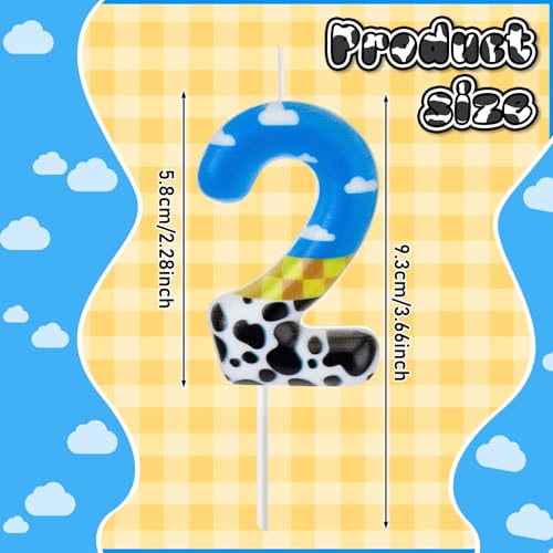Threlaco Toy Inspire Game Birthday Number Candle for Kids Toy Cartoon Cake Topper Decorations Cartoon Party Supplies for Boy Girl Birthday Celebrations(Number 2)