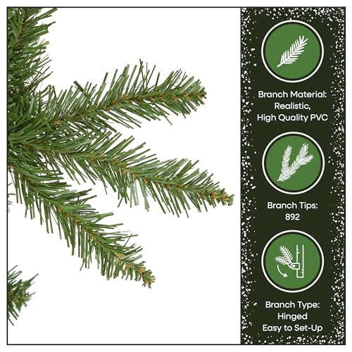 National Tree Company 7 ft Unlit Kingswood Fir Slim Artificial Christmas Tree, 892 Tips, Includes Stand, Green