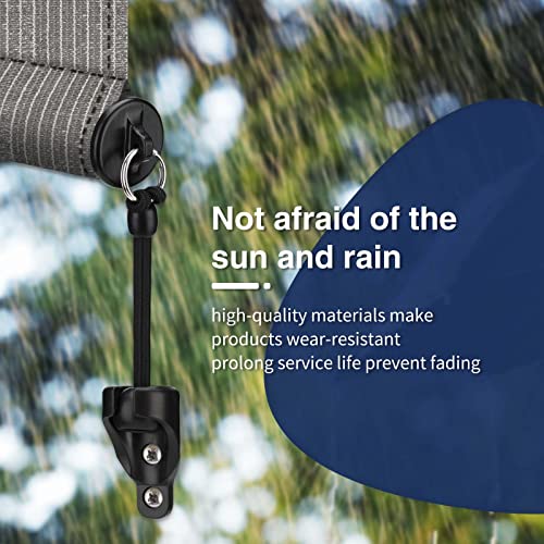 Shade Replacement Parts,Tie Down for Coolaroo Exterior Roller Sun Shade,Outdoor/Indoor Roller Up Blinds and Canopy/Pergola Covers (Black,2Pcs,6inch)
