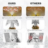 Christmas Tree Toppers Lighted with 6 Projection Modes, Christmas Star Tree Topper with Built-in LED Rotating Lights, Silver 3D Glitter Projection for Xmas Party Holiday Decorations