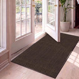 Jute Runner Rug Non Slip Washable, 4ft Rubber Backed Laundry Rugs Laundry Room Runner, Hallway Carpet Rug Mat, Deep Brown