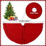 YUJUN 48 Inches Christmas Knitted Tree Skirt Decorations Xmas Large Red Chunky Cable Farmhouse Thick Rustic Tree Skirt for Merry Christmas Tree Holiday Home Party Decoration