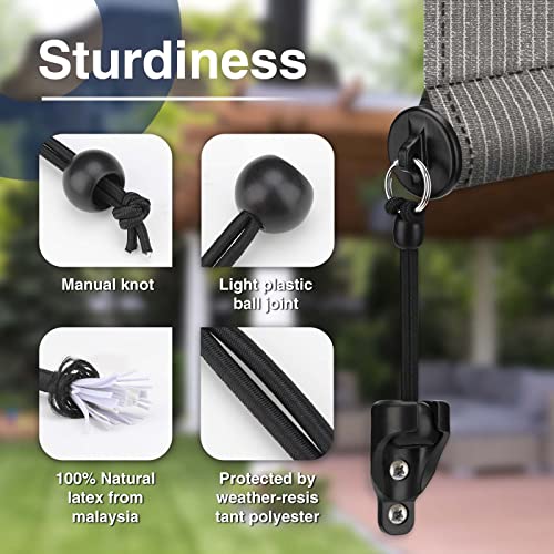 Shade Replacement Parts,Tie Down for Coolaroo Exterior Roller Sun Shade,Outdoor/Indoor Roller Up Blinds and Canopy/Pergola Covers (Black,2Pcs,6inch)