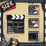 Tuanse 2 Pcs Movie Night Supplies Movie Theater Decor Film Clapper Board Accessory and Marquee Light LED Star Sign Props for Moving Night Decorations Party Supplies