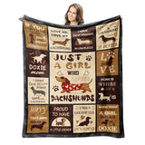 Dachshund Gifts for Women Blanket 60"X50", Weiner Dog Gifts for Women, Christmas Birthday Dachshund Lovers Gift, Weiner Decor Throw