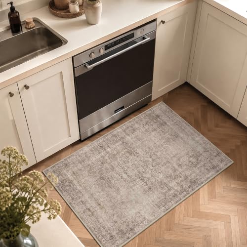 HelloTree 2x3 Vintage Machine Washable Entryway Rug, Non-Slip Door Mat