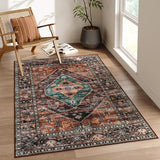 Washable 3x5 Area Rugs for Living Room, Non Slip Kitchen Ultra Thin Vintage Rugs,Small Lightweight Carpet for Living Room Dining Room Aesthetic