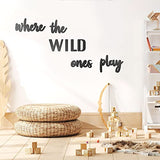 Xylolfsty Playroom Wall Decor, Where The Wild Ones Play Sign - Wooden Wall Art for Boys & Girls Toy Room, Toddler Nursery, Bedroom - 8 pcs