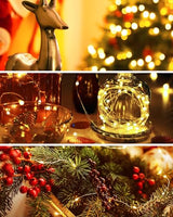 20 Pack Fairy Lights Battery Operated - 7ft 20 LED Twinkle Lights Copper Wire Mini String Lights for Mason Jars DIY Crafts Christmas Wedding Festivals Party Centerpiece Table Decorations, Warm White